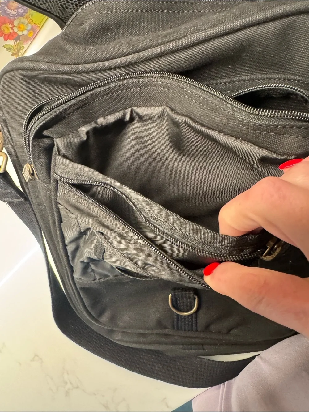 Canvas Classics Black Canvas Messenger Bag Crossbody Travel Bag